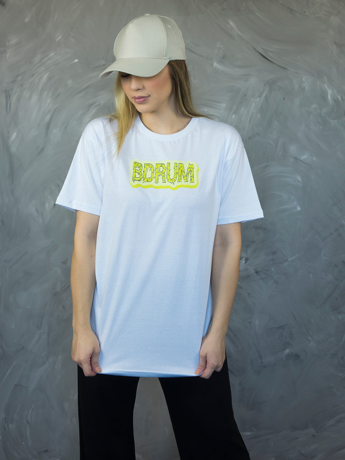 Camiseta BDrum Derretida Branca
